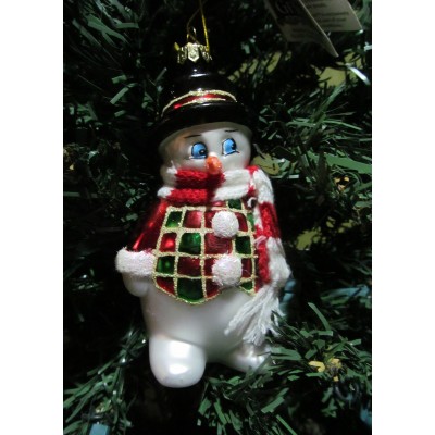 Glass Snowman with Scarf Christmas 